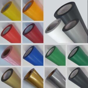 detalhe dos rolos de filme de recorte PVC