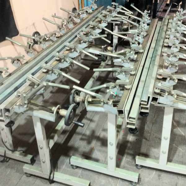 Esticador de tela para serigrafia visto de cima